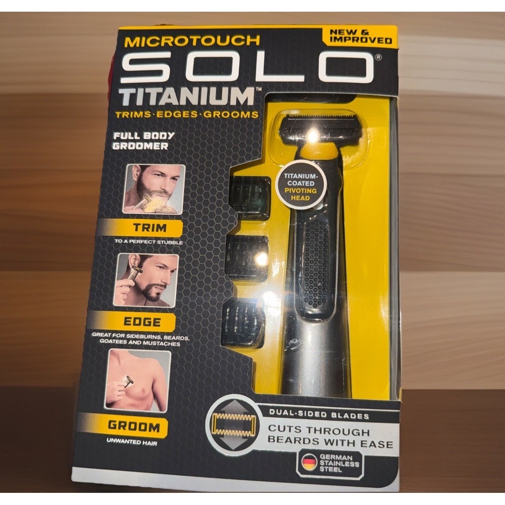 Micro Touch Solo Titanium Grooming Trimmer for Men Black Brand New